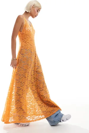Labelrail X Olivia Grace Herring plunge front lace maxi dress in