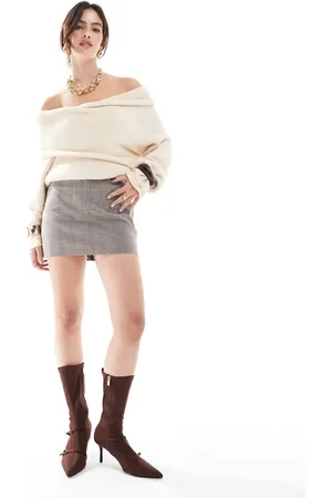 Bershka Tailored skort in check