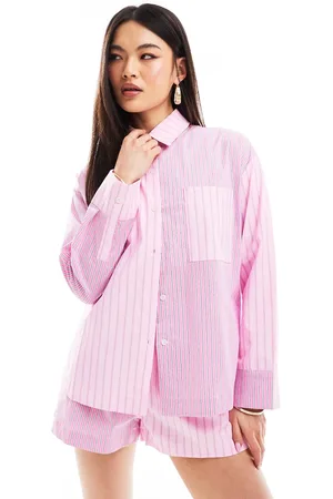 The Couture Club Co-ord spliced stripe shirt in