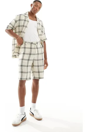 ASOS Co-ord textured shorts in check