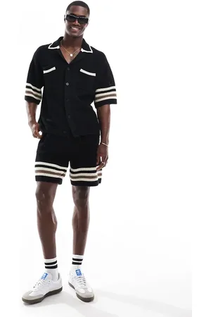 The Couture Club Co-ord stripe trim knitted shorts in