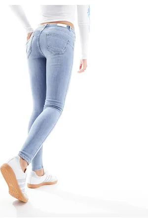 ONLY Power mid rise sculpt skinny jeans in light wash
