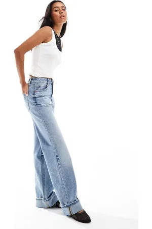 Stradivarius Wide leg dad jean in light