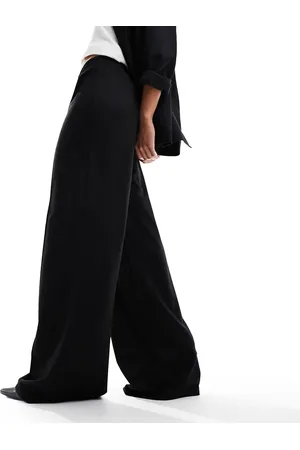 ASOS Pull on slub wide leg trouser in