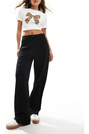 VILA Smart wide leg trousers in