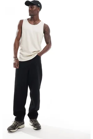 Brave Soul Ribbed classic vest in light stone