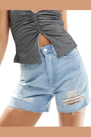 Calvin Klein Denim mom shorts in light wash