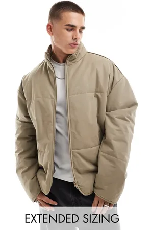 ASOS Oversized puffer jacket in stone