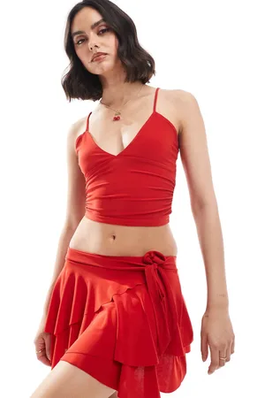 Pull&Bear Strappy polyamide cami top co-ord in