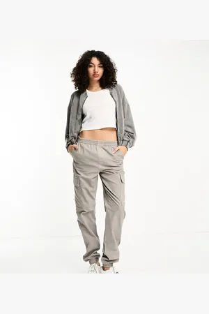 ASOS ASOS DESIGN Tall washed cargo trouser with cuff hem in stone