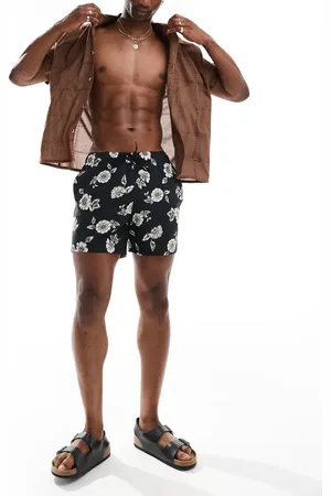 Hollister 5inch floral print swim shorts in