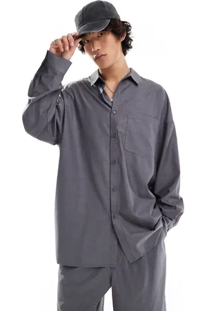 COLLUSION Co-ord oversized long sleeve shirt in charcoal