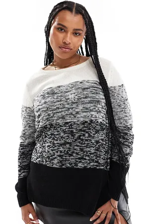 Yours Colourblock jumper in mono