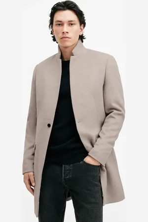 AllSaints Hargrove smart coat in stone