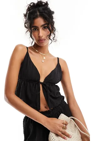Esmée Esmee Exclusive beach textured tie front top co-ord in