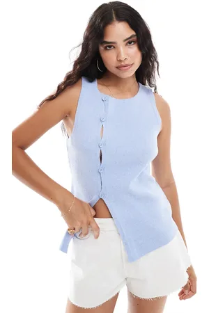 ASOS Knitted asymmetric waistcoat in