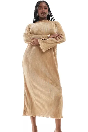 Never Fully Dressed High neck plisse maxi dress in