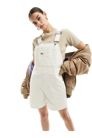 Dickies Duck canvas short dungarees in off