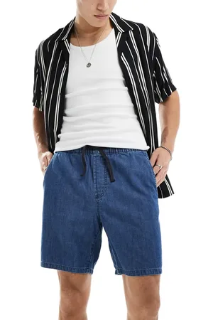 Only & Sons Pull on denim short in mid denim