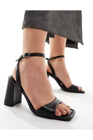 ASOS Hotel barely there block heeled sandals in PU
