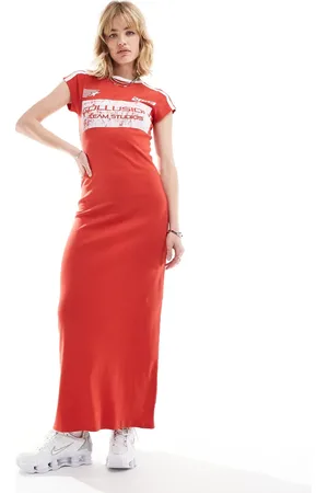 COLLUSION Motocross fitted maxi dress in