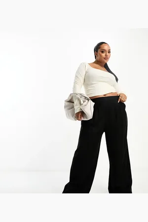 ASOS ASOS DESIGN Curve clean front wide leg trouser in