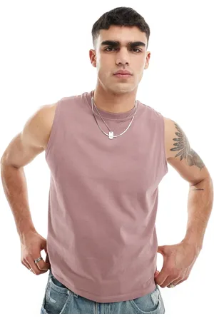 ASOS Relaxed cropped vest with crew neck in dusty