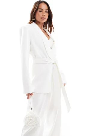 Six Stories Bridal structured shoulder tailored blazer co-ord in