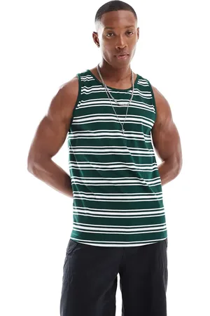Brave Soul Classic stripe vest in & white