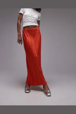 Topshop Plisse midi skirt in