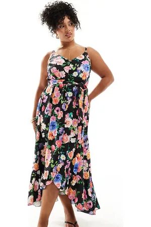 Yours Cami sundress with frill hem in floral print