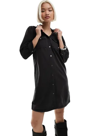 ONLY Puff sleeve denim mini dress in