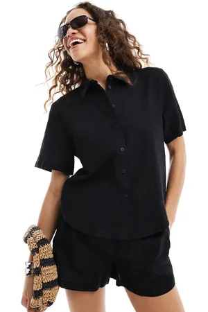 Monki Co-ord short sleeve linen shirt in