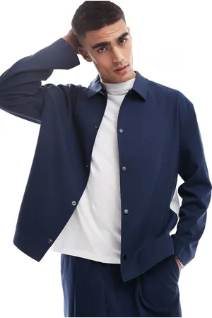 ASOS Smart co-ord slim track jacket in navy with white side stripe