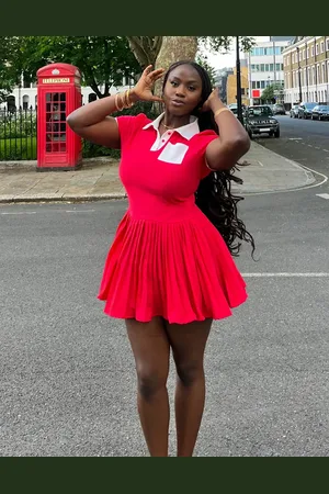 Labelrail X Sumbo Owoyele pleated skirt polo shirt mini dress in