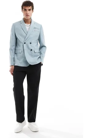 Ben Sherman Double breasted suit jacket in light