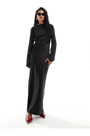 Lioness Satin button through cut out maxi dress in