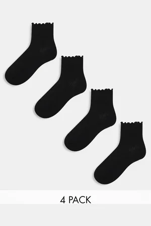 Lindex 4 pack lettuce edge ankle sock in