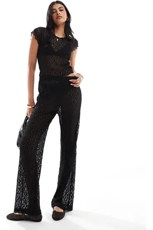 JJXX Lace straight leg trouser in