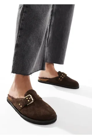 Steve Madden Evergeen mule clogs with faux fur lining in suede