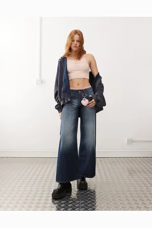 Cheap Monday Poser mid rise wide leg skater jeans in star dark wash