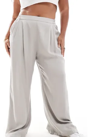 ASOS Curve casual wide leg pull on trouser in