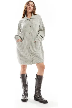 Free People Oversized longline button detail cardigan in soft