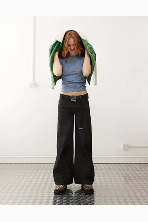 Cheap Monday Poser mid rise wide leg skater jeans in rinse wash