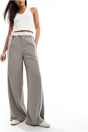 ASOS Double waist pull on trouser with contrast details in grey