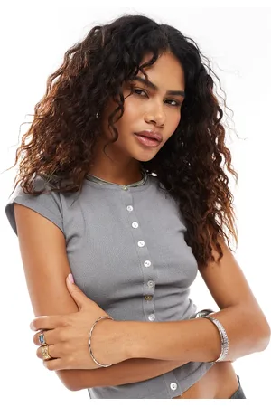 Motel Elmira button through knitted t-shirt in