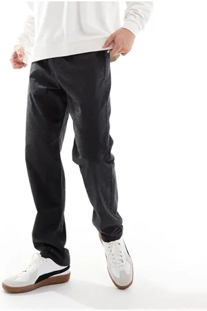 JACK & JONES Tapered fit smart trouser with drawstring waist in dark