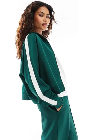 Noisy May High neck zip through sweat co-ord in dark