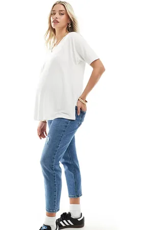 ONLY High waist mom ripped mom jeans in light
