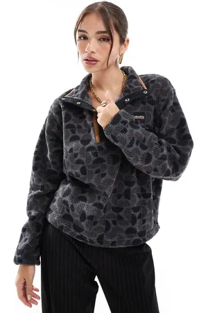 Columbia Helvetia II printed cropped half snap fleece in retroscape